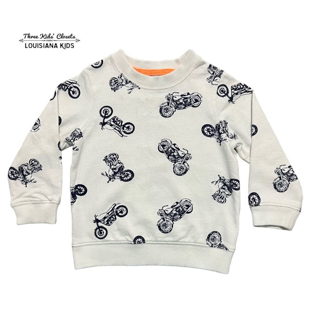 Carter's 18m White & Navy Motorcycle Pullover Sweatshirt